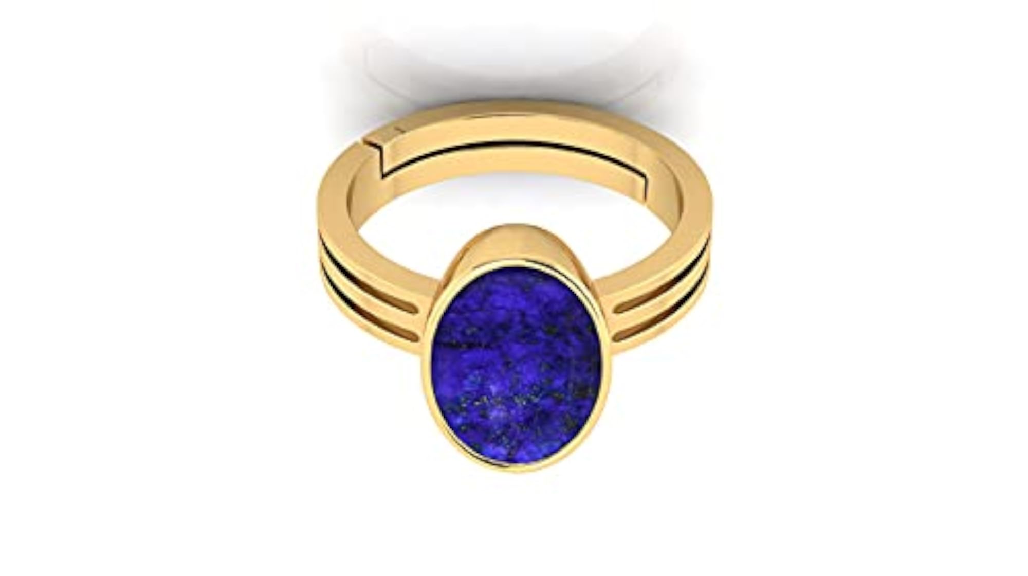 Men's Blue Lajward Stone Panchdhatu Adjustable Ring